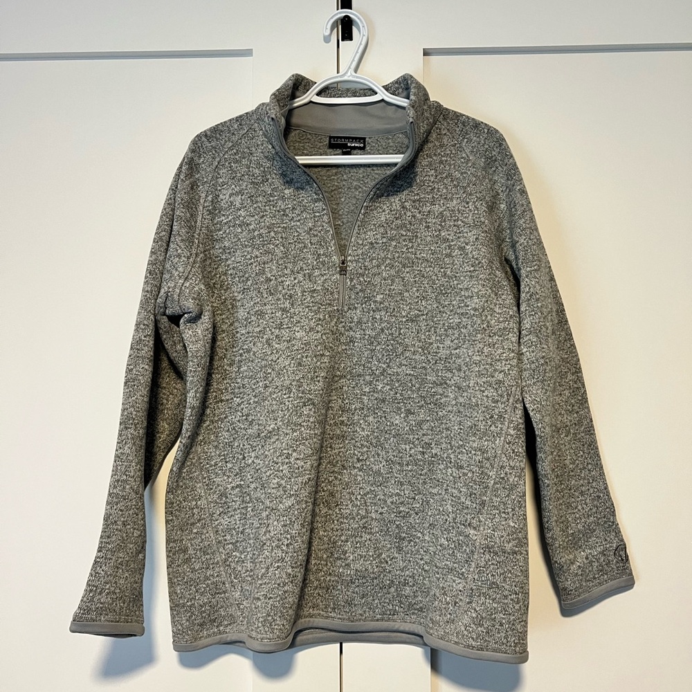 Sunice Heather Gray Zip-Up Sweater